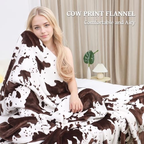 SEEGU Fleece Blanket King Size, Oversized Soft Plush Cow Print Throw, Full Size Blankets for Bed Couch, Lightweight Cute Country Home Decor, All-Season Cozy Gifts for Adults Couples 90"x108" - Image 2