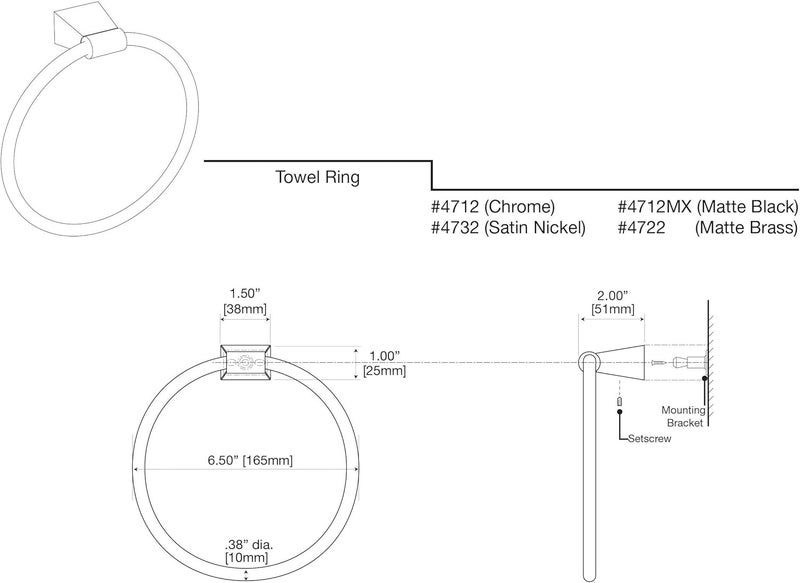 gatco Gatco 4712 Bleu Towel Ring Chrome  - Image 4