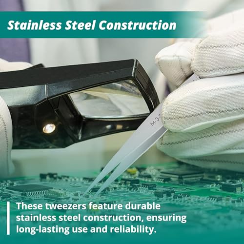 Excelta Stainless Steel Mini Tweezers, Ultra-Fine Straight Point, Compact 2.75" Length, Ideal for High Magnification Work, Precision Handling, Professional - Image 4