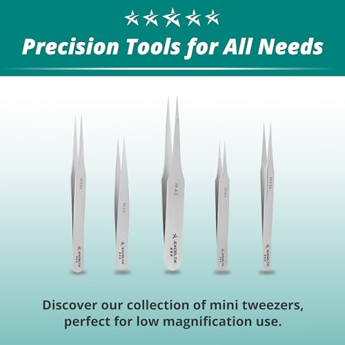 Excelta Stainless Steel Mini Tweezers, Ultra-Fine Straight Point, Compact 2.75" Length, Ideal for High Magnification Work, Precision Handling, Professional - Image 5
