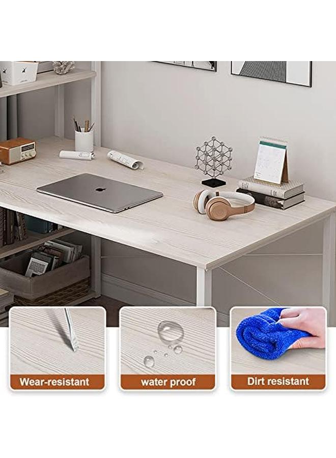SKY-TOUCH Computer Desk With Shelves 120X48Cm Writing Desk With Storage Bookshelf Reversible Study Table Office Corner Desk With Shelves Home Office Desk With Bookshelf Easy Assemble - Image 4