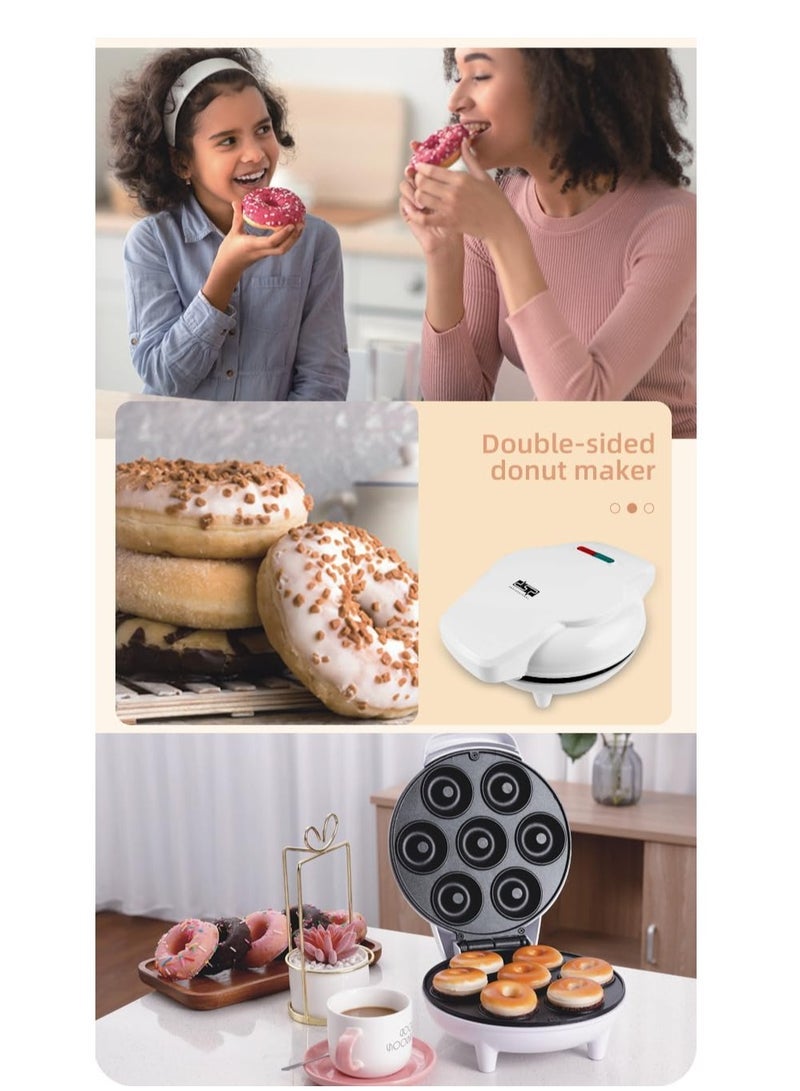 Captaintech Donut Maker Machine, Electric Donut Press Machine for Kid-Friendly Breakfast, Snacks, Desserts, Non-Stick & Double-sided Heating, for Kid-Friendly Breakfast Desserts, Makes 7 Doughnuts - Image 5