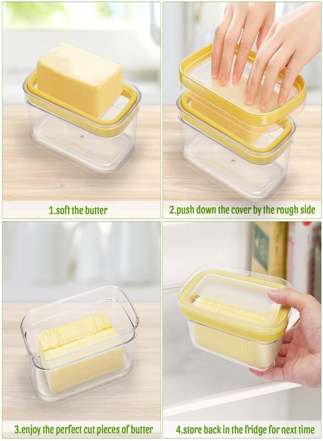 ShineMe Butter Slicer Cutter, Airtight Plastic Butter Dish with Lid, Butter Stick Container with 2pack Forks (280g) - Image 3