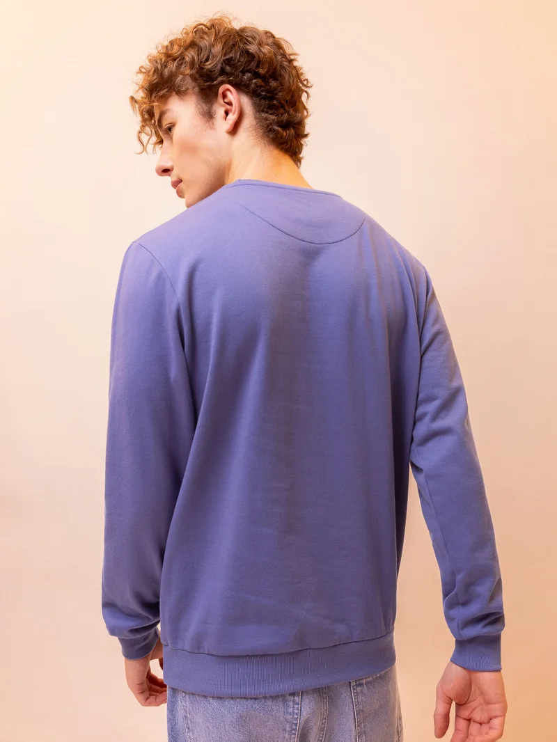 بيونغ سويتشيرت رجالي بنفسجي داكن سادة