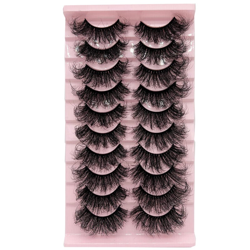 TIKILEY Mink Lashes Fluffy Wispy Eyelashes Mink, 20mm/25mm Long Dramatic D Curl Strip Lashes Cat Eye 3D Mink Lashes Natural False Eyelashes Pack - Image 4