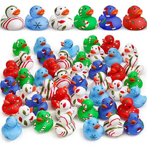 Vinsot 96 Pcs Easter Rubber Ducks Bulk Candy Colorful Cruise Bath Toys for Kids Easter Basket Stuffers Egg Hunt Fillers Birthday Party Favors Gift Christmas - Image 1