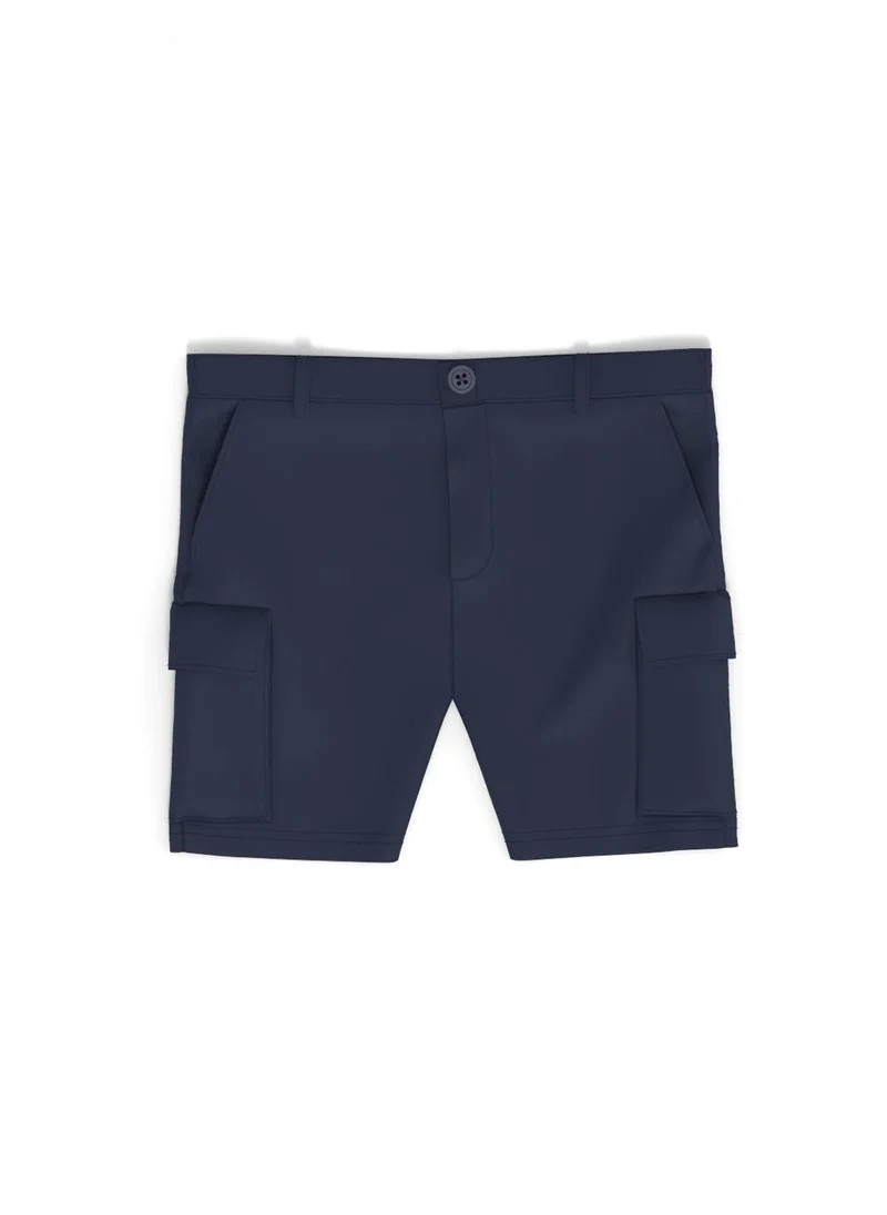 Nautinati Nautinati Boys' Cotton Graphic Printed Shirt and Cargo Shorts with Patch Pockets