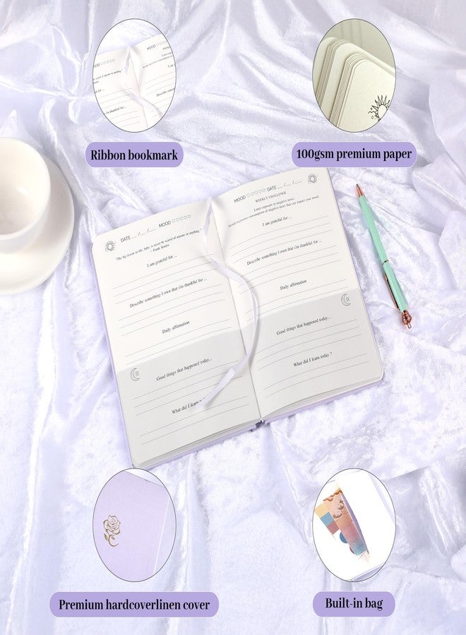 Yoment Gratitude Journal for Women Self Care Journal for More Happiness with Prompts for Mindfulness, Mental Health, Productivity & Self Care, 5 Minute Reflection for Positivity and Gratitude, Purple - Image 4