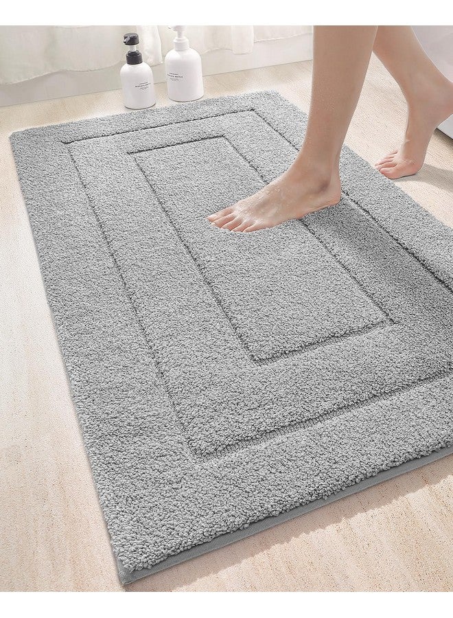 DEXI Bathroom Rug 43x24, Non Slip Washable Bath Mat for Shower Floor, Extra Large Absorbent Soft Bathmat with Rubber Backing, Quick Dry Microfiber Carpet Accessories, Light Grey - Image 1