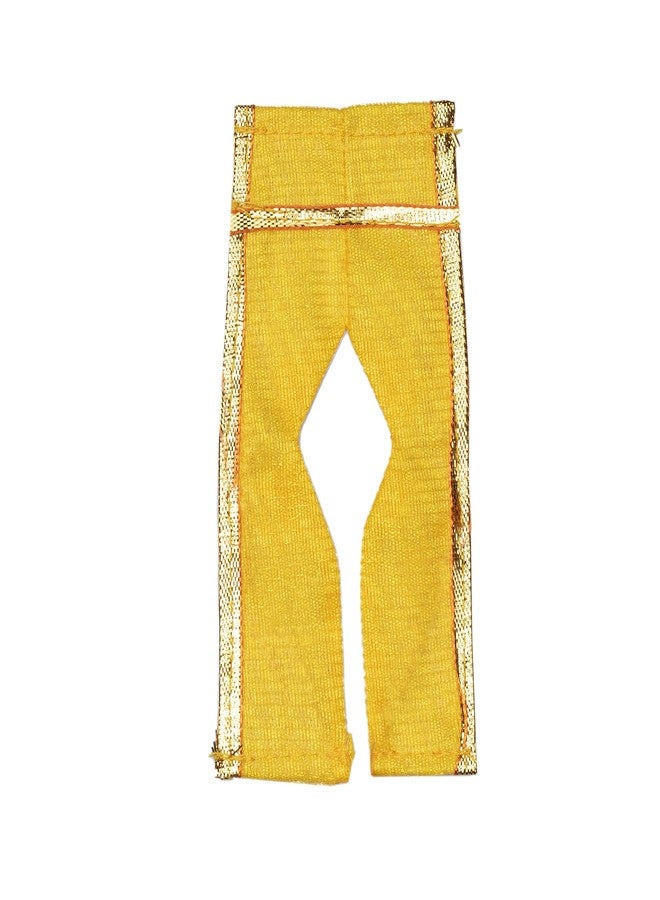 Aditri Creation Yellow & Green Designer God Cloth for Lord Krishan Ladu Laddu Gopal Kanaiya Bal Krishna Handwork Dress Poshak Vastra for Little Metal Idol Statue for Holi Decoration(Size:- 6" Inches) - Image 4