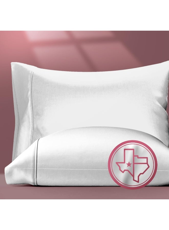TEXAS LINEN CO. Luxuriously Soft Egyptian Quality 800 TC Pillowcases, 100% Cotton Set of 2 Cases, Sateen Weave Bed Pillow Cover for Sleeping, Cool Silver King Pillow Cases for King Size Pillows  - Image 1