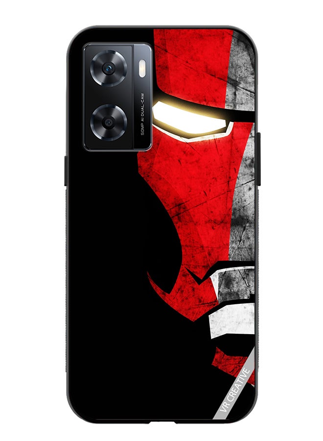 VR CREATIVE Protective Case Cover For Oppo A57/A77s Half Face Iron Man Design Multicolour - Image 1