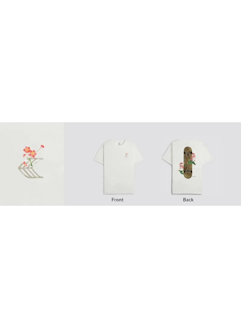 Cariuma  T-Shirt Off-White Floral Skateboard  | Best Price UAE