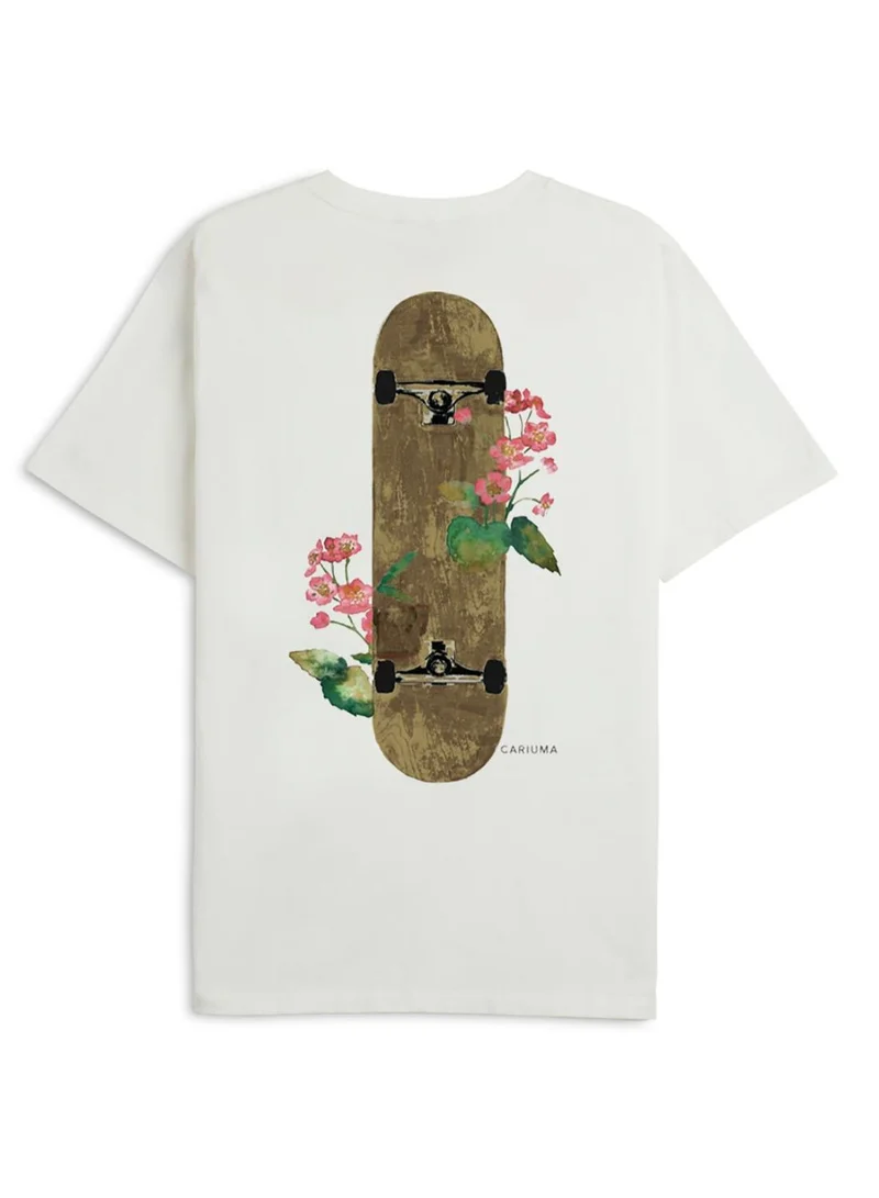 كاريوما T-Shirt Off-White Floral Skateboard