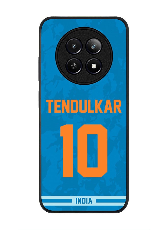 Stylizedd Rugged Black edge case for Realme 12 / Realme 12x, Slim fit Case Flexible Anti Drop TPU Gel Thin Cover - Team India Sachin Tendulkar, Jersey No 10 - Image 1