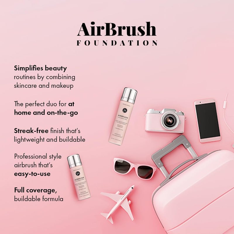 Jerome Alexander MagicMinerals AirBrush Foundation, Spray Makeup with Skincare Active Ingredients, Ultra-Light, Buildable, Full Coverage Formula (Bright Light) - Image 5