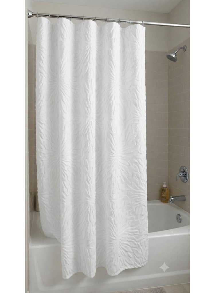 Waterproof White Bathroom Bathtub Shower Curtain - Image 2