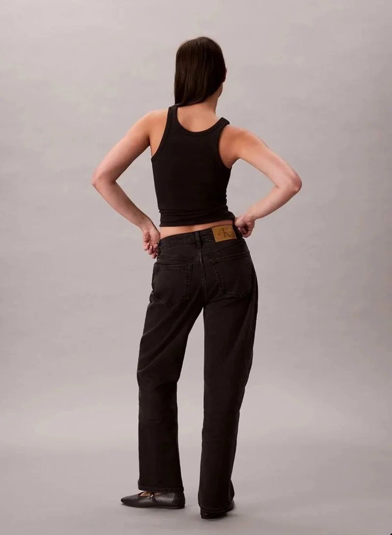 Calvin Klein Jeans CK ESSENTIAL BLACK High Rise Straight Jeans for Women | Best Price UAE