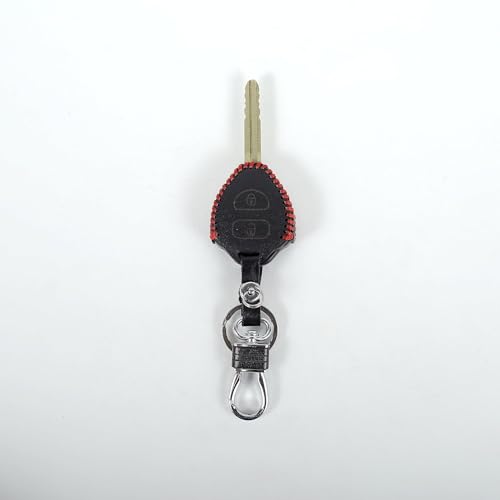 Aliens World Leather Smart Car Key Cover Case with Metal Hook Keychain for Toyota Old Innova (Black) - Image 4