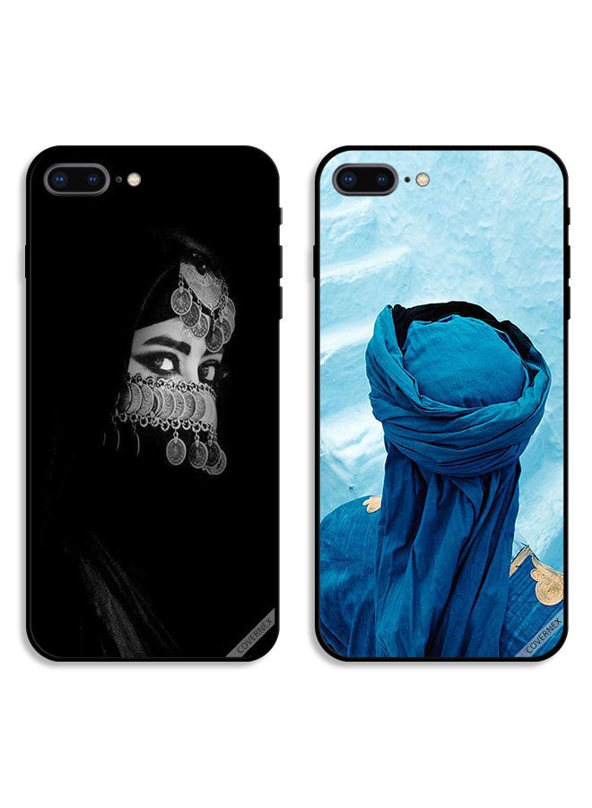 Covernex Two Cases For Apple iPhone 7 Plus Protective Covers Arab Style and Beautiful Eyes - Image 1