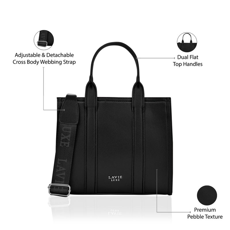 Lavie Luxe Women's Cob's25 Medium satchel (Black) - Image 5