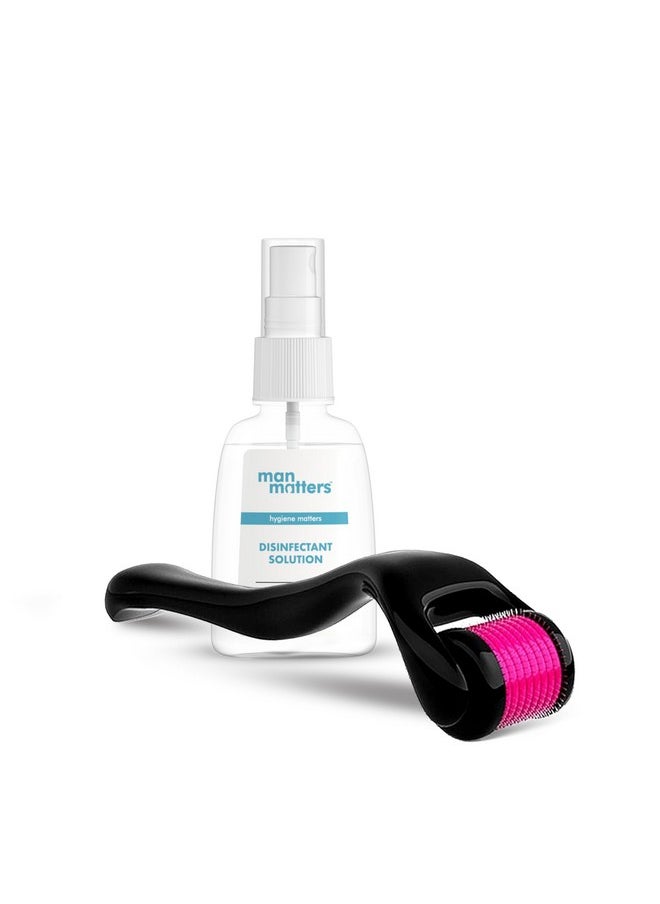 Man Matters - Derma Roller With Free Disinfectant | 540 Micro 0.5Mm Titanium Alloy Needles | Reduces Hair Fall & Stimulates Hair Follicles | Easy To Use | Safe And Effective - Image 1