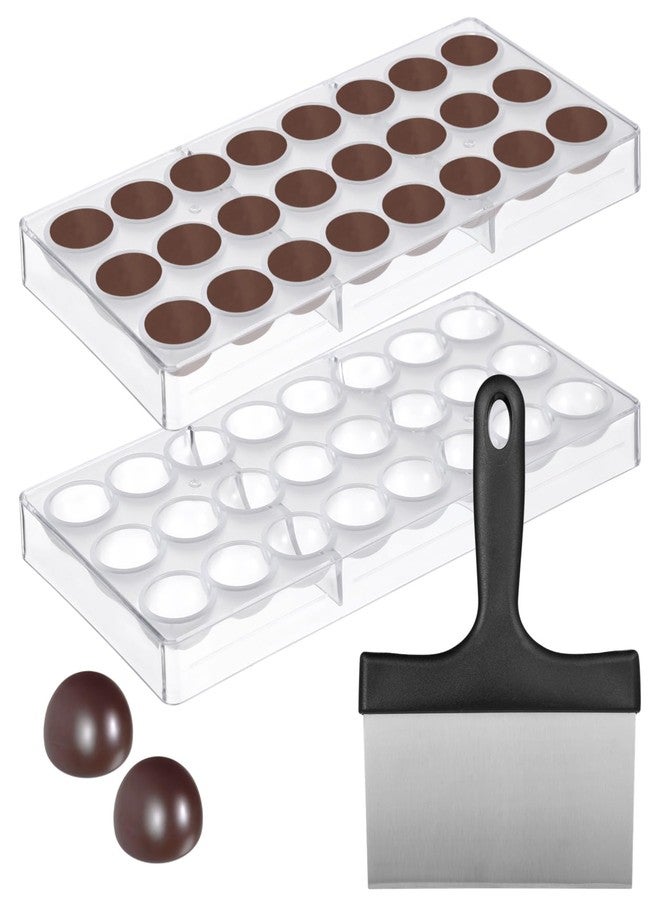 DORMIYA Polycarbonate Chocolate Molds, Chocolate Candy Mold with Chocolate Scraper, Half Ball Chocolate Making Molds for Smoothing Cheese, Cream (A) - Image 1