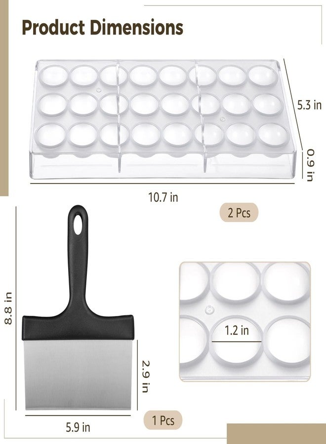 DORMIYA Polycarbonate Chocolate Molds, Chocolate Candy Mold with Chocolate Scraper, Half Ball Chocolate Making Molds for Smoothing Cheese, Cream (A) - Image 4