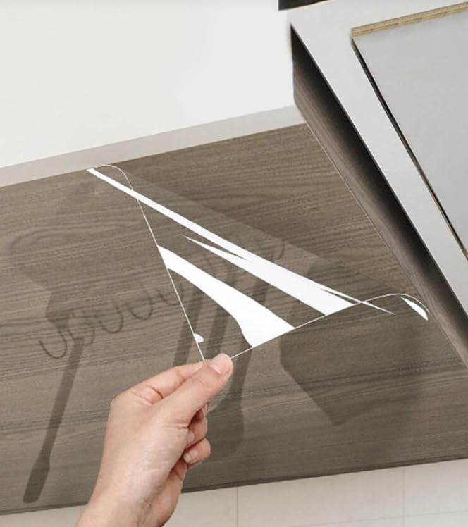 sia SIA VENDORS Wall Renovation Sticker for Kitchen Protector Transparent Waterproof Heat Resistant SelfAdhesive for Cupboard Doors Kitchen Dining Room Wood 23 x 220_Inch Clear Wall Renovation - Image 2