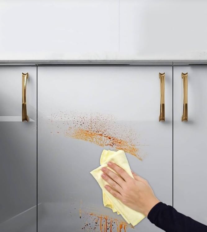 sia SIA VENDORS Wall Renovation Sticker for Kitchen Protector Transparent Waterproof Heat Resistant SelfAdhesive for Cupboard Doors Kitchen Dining Room Wood 23 x 220_Inch Clear Wall Renovation - Image 3