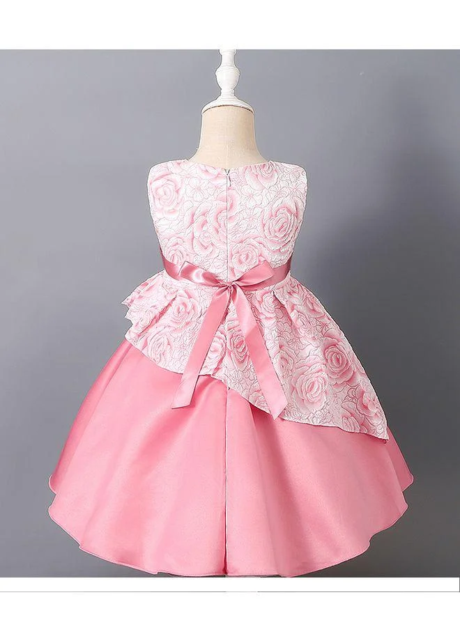 Mark & Mia Mark & Mia Floral Printed Bow Detail Sleeveless Party Dress - Pink
