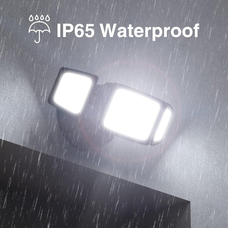 Onforu 70W LED Dusk to Dawn Flood Lights, 7000LM Black Exterior Security Outdoor Lighting,IP65 Waterproof Outdoor 3 Adjustable Heads Photocell Light Fixture,6500K Floodlight for Garage,Patio,Yard - Image 5