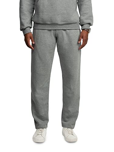 Fruit of the Loom Men's Eversoft Fleece Open Bottom Sweatpants with Pockets, Relaxed Fit, Moisture Wicking, Breathable, Grey Heather, Small - Image 4