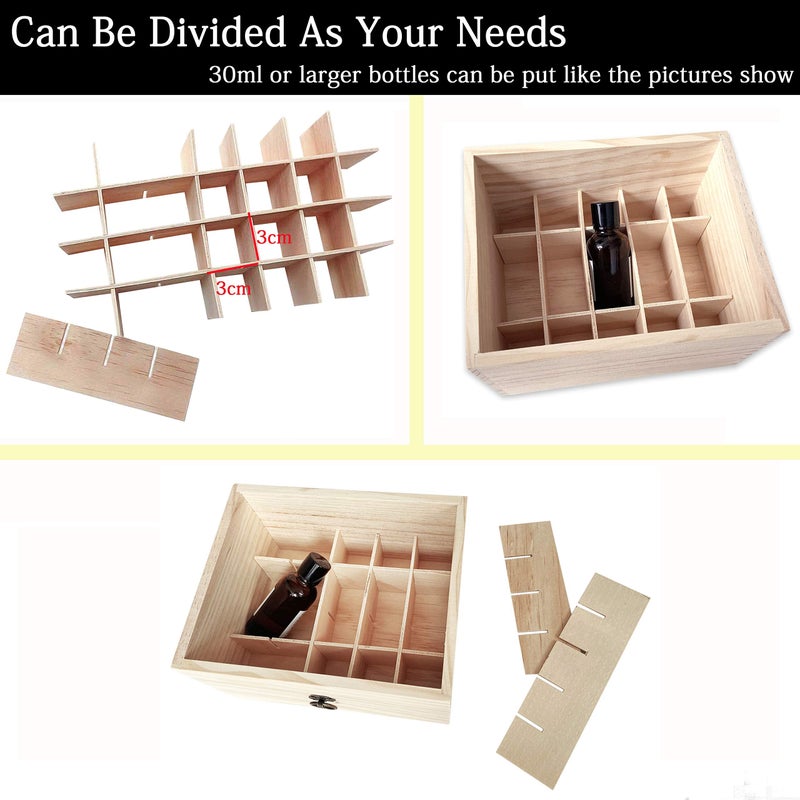 Toribio Essential Oils Box For 60 Bottles  Wooden Essential Oils Storage Organizer Holds 5 10 15 20 30 Ml For Young Living & Doterra Bottles - Image 5
