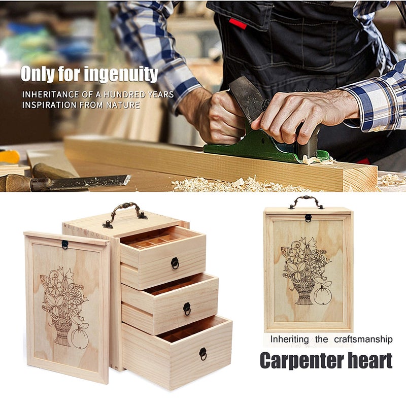 Toribio Essential Oils Box For 60 Bottles  Wooden Essential Oils Storage Organizer Holds 5 10 15 20 30 Ml For Young Living & Doterra Bottles - Image 2
