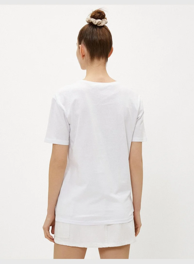 KOTON Printed T-Shirt Crew Neck Cotton