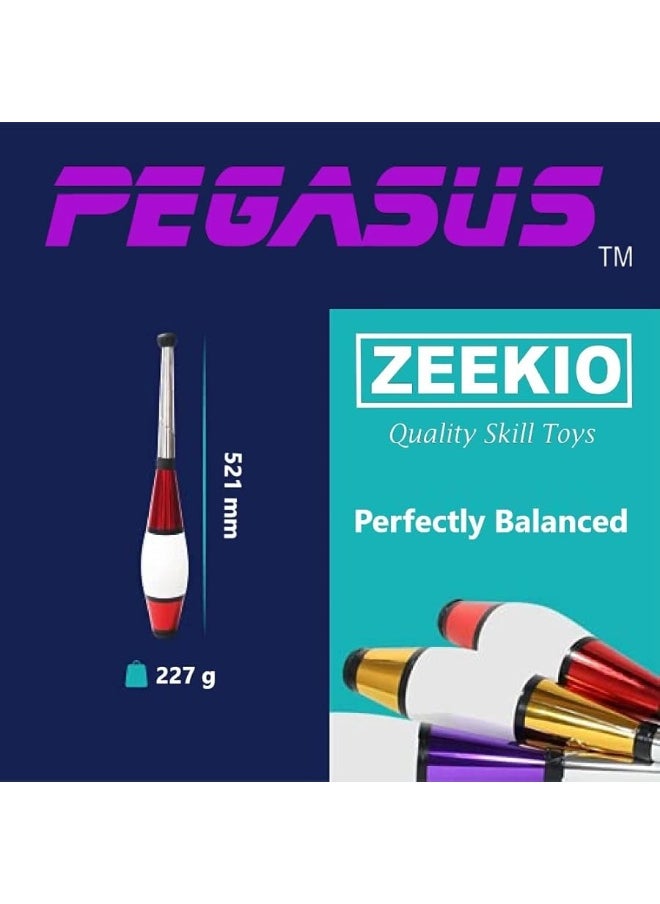 Zeekio Zeekio Pegasus Juggling Club Set - Premium Quality - Beginner to Pro - Set of 3 (Purple/Green/Gold)  - Image 3