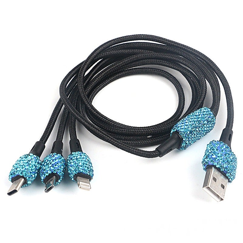 شاحن سيارة فاخر مرصع بالماس مع منفذين USB - Image 4