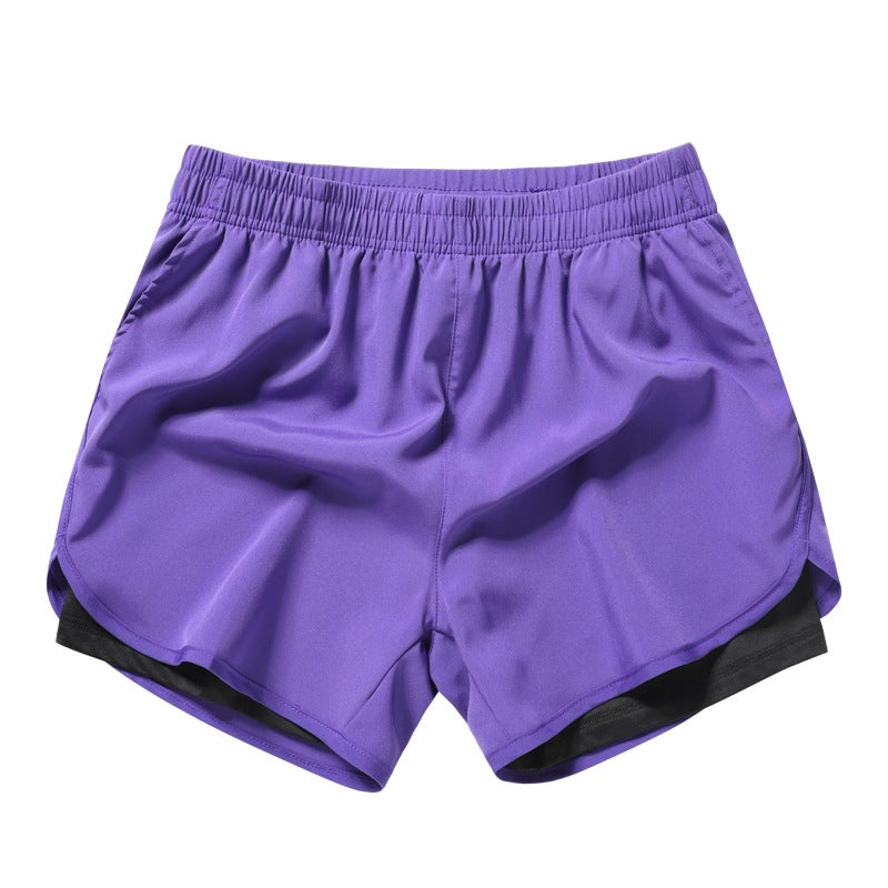 Generic Mens Quick-Dry 2-in-1 Running Shorts with Phone Pocket Purple Orchid