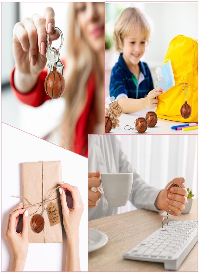 Sureio 60 Pcs Basketball Party Favors Include 20 Basketball Keychains White Organza Bags Kraft Paper Thank You Tags for Birthday Christmas Party Favors Supplies Presents Goodie Bag Fillers - Image 5