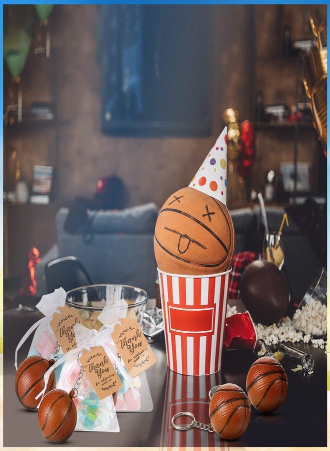Sureio 60 Pcs Basketball Party Favors Include 20 Basketball Keychains White Organza Bags Kraft Paper Thank You Tags for Birthday Christmas Party Favors Supplies Presents Goodie Bag Fillers - Image 4