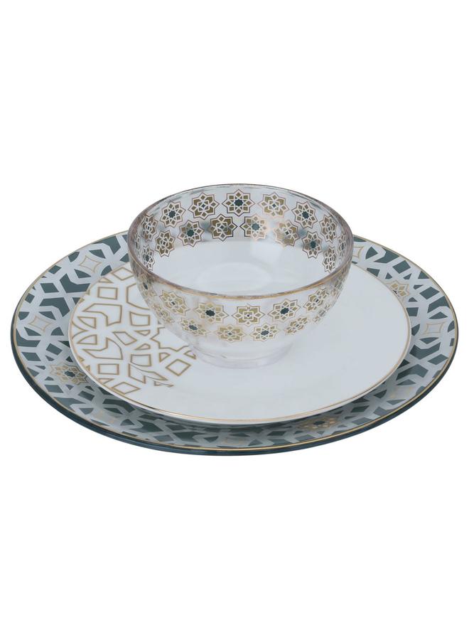 السيف  طقم أطباق تقديم بورسلين دائري 3 قطع باللون الأبيض - Image 1