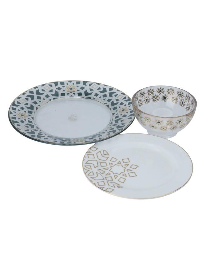 السيف  طقم أطباق تقديم بورسلين دائري 3 قطع باللون الأبيض - Image 2
