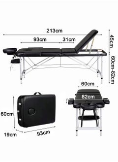 Chulovs Massage Table Portable Massage Bed 3 Folding Lightweight Height Adjustable Salon Spa Table with Carry Case  - Image 2