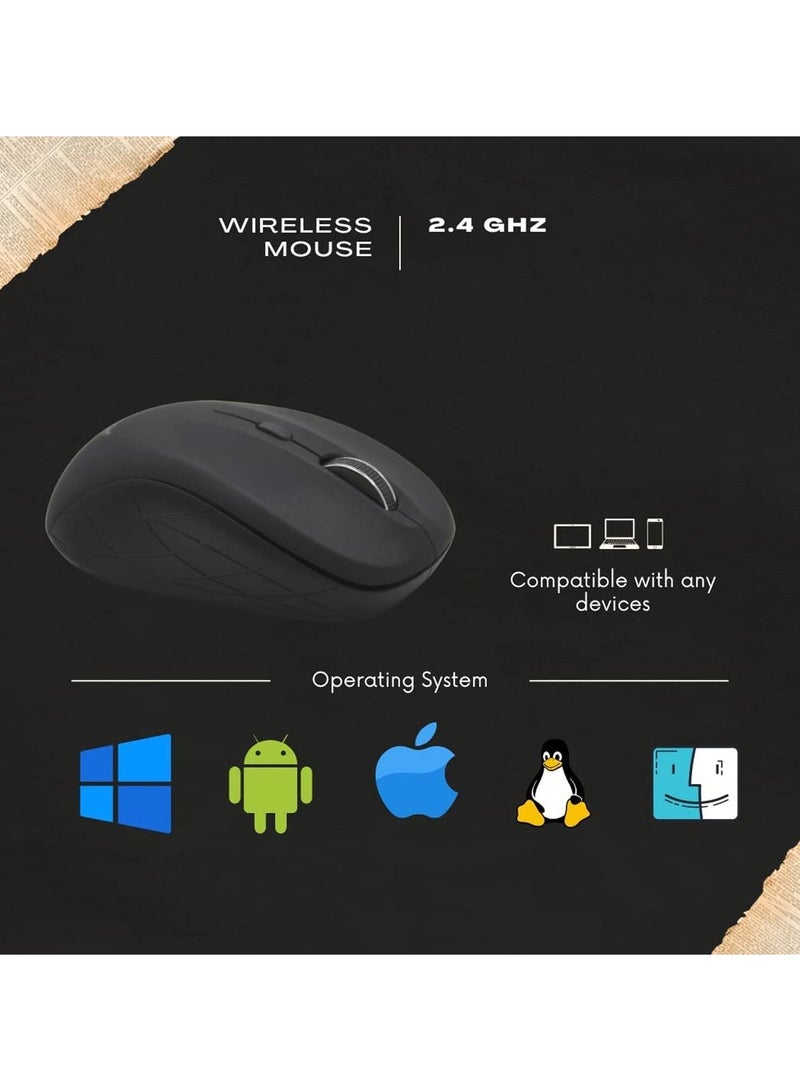 GF-2910 Wireless Optical Mouse With 2.4 GHz with USB Mini Receiver Black - Image 3