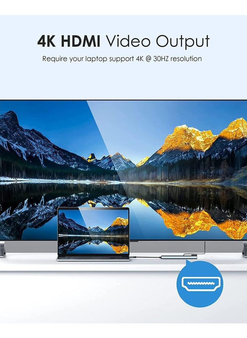 USB C Hub, 8 in 1 Type C Hub Multiport Adapter with 4K HDMI, PD Power Delivery, USB-C, Ethernet, 2 USB, SD/TF Card Reader Compatible with Mac Book Pro XPS and More Type C Devices