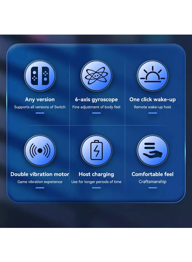 Rock Pow Wireless Controller for Nintendo Switch, L/R Controllers Replacement Compatible with Nintendo Switch/Lite/OLED, Joystick  with Wake-up/Screenshot/Dual Vibration/Motion Control Function With RGB light - Image 2