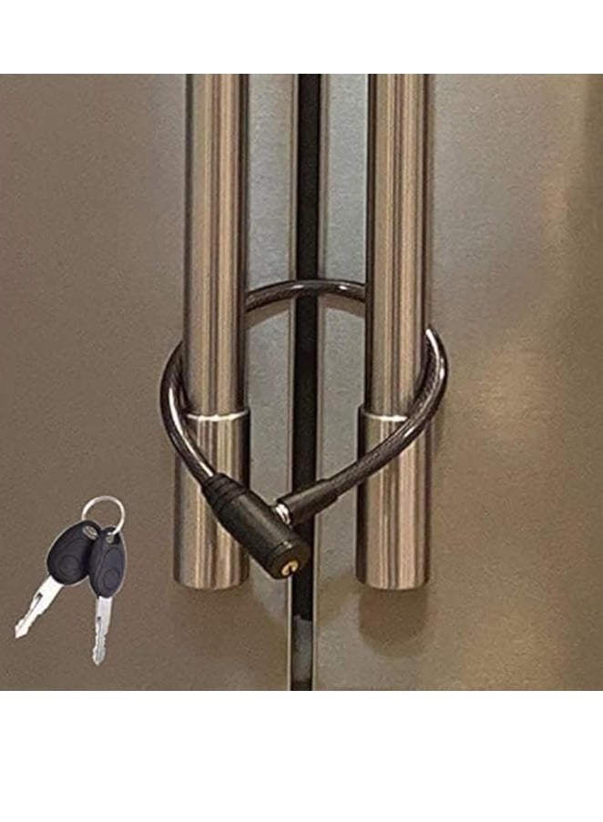 Urban Child-Proof Refrigerator Lock with Keys - Cable Lock for French Door Fridge, Bike, Stroller, & Helmet - Cabinet Lock for Kids & Adults (Regular, Black - 1 Pack) - Image 1