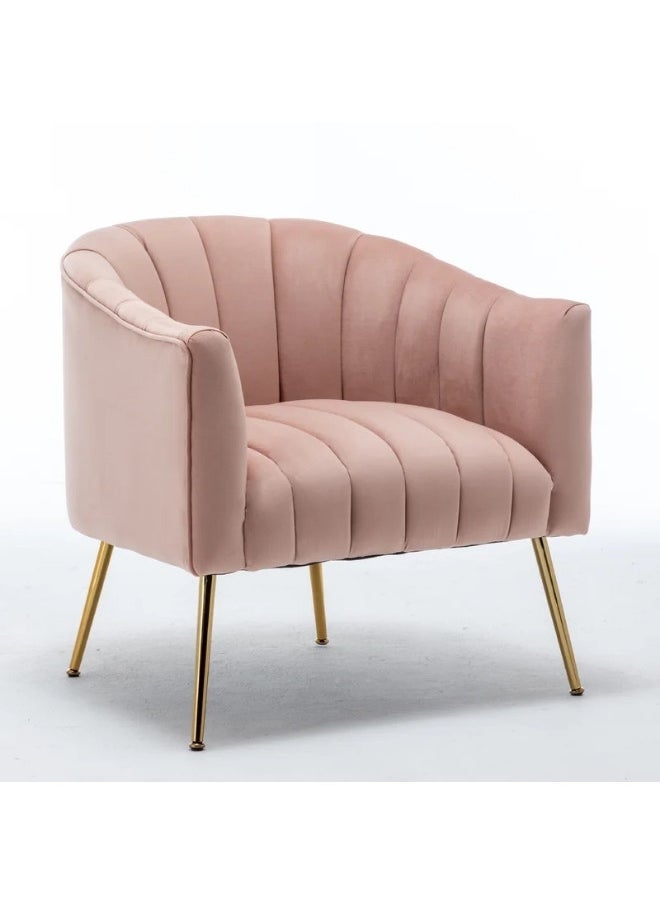 ALWASIT HOME - Demetrius Single Seater Sofa Luxurious Design With Premium Fabric Best For Living Room For Hotel Velvet Fabric - Pink - Image 1