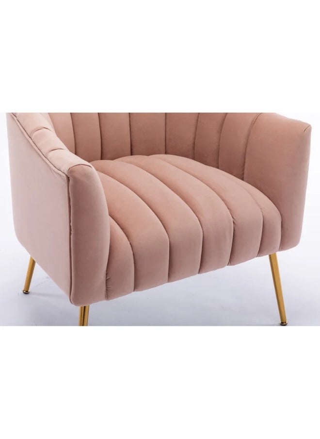 ALWASIT HOME - Demetrius Single Seater Sofa Luxurious Design With Premium Fabric Best For Living Room For Hotel Velvet Fabric - Pink - Image 1